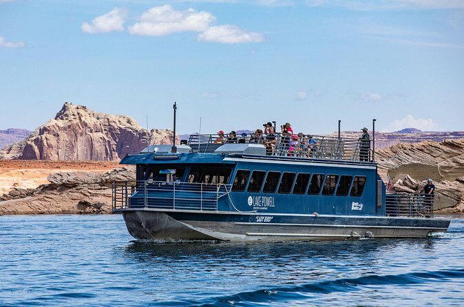 Navajo Canyon Boat Tour - Stop 1: Glen Canyon Dam, the second largest concrete arch moment
